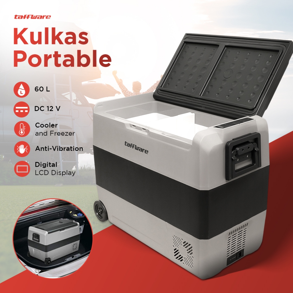 Taffware Kulkas Mobil Portable Car Mini Fridge Freezer 60L - T60 | Kulkas Portable | Freezer Mobil |