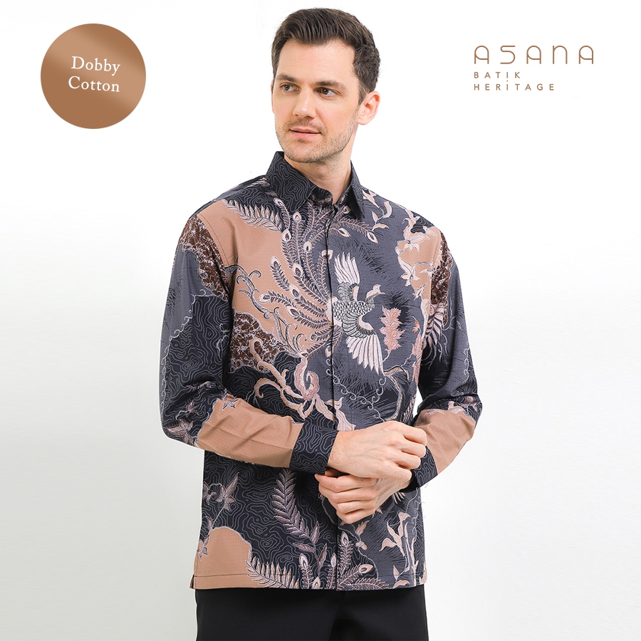 Kemeja Asana Batik Lengan Panjang Ranaka -  Hitam