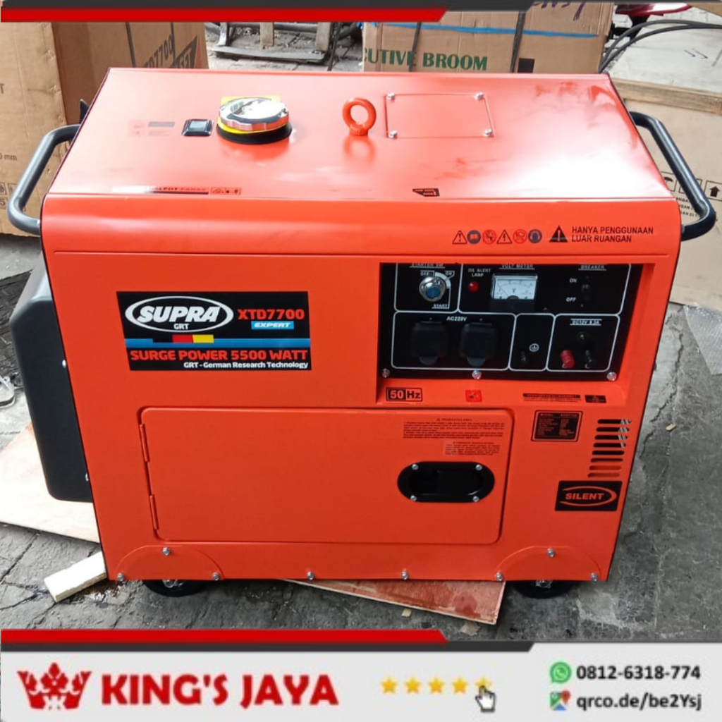Genset Silent 5000 watt SUPRA XTD7700 Diesel Generator XTD 7700