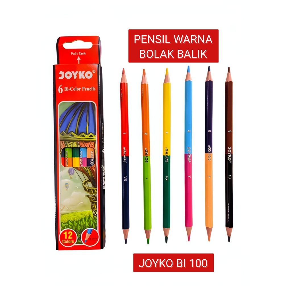 

PENSIL WARNA JOYKO BOLAK BALIK 12 WARNA BI-100