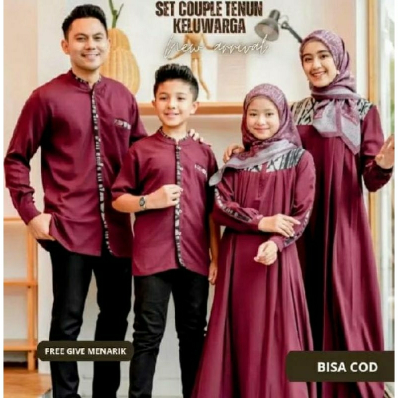 PROMO  COUPLE KONDANGAN,COUPLE KELUARGA 2025 Maroon, COUPLE KELUARGA , couple tenun, GAMIS VIRAL, te