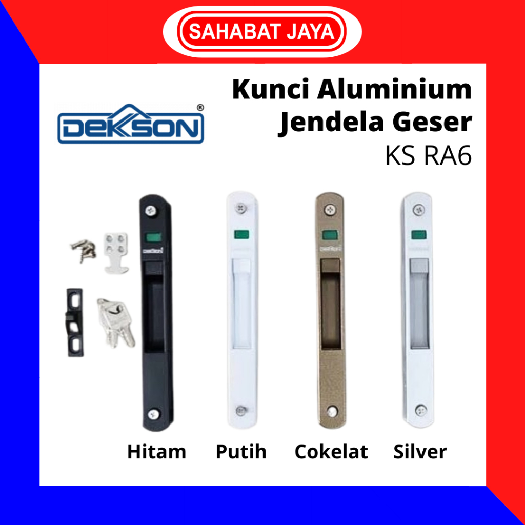 DEKSON Kunci Sliding KS RA6 Dekkson Handle Pintu Geser Tanam Aluminium