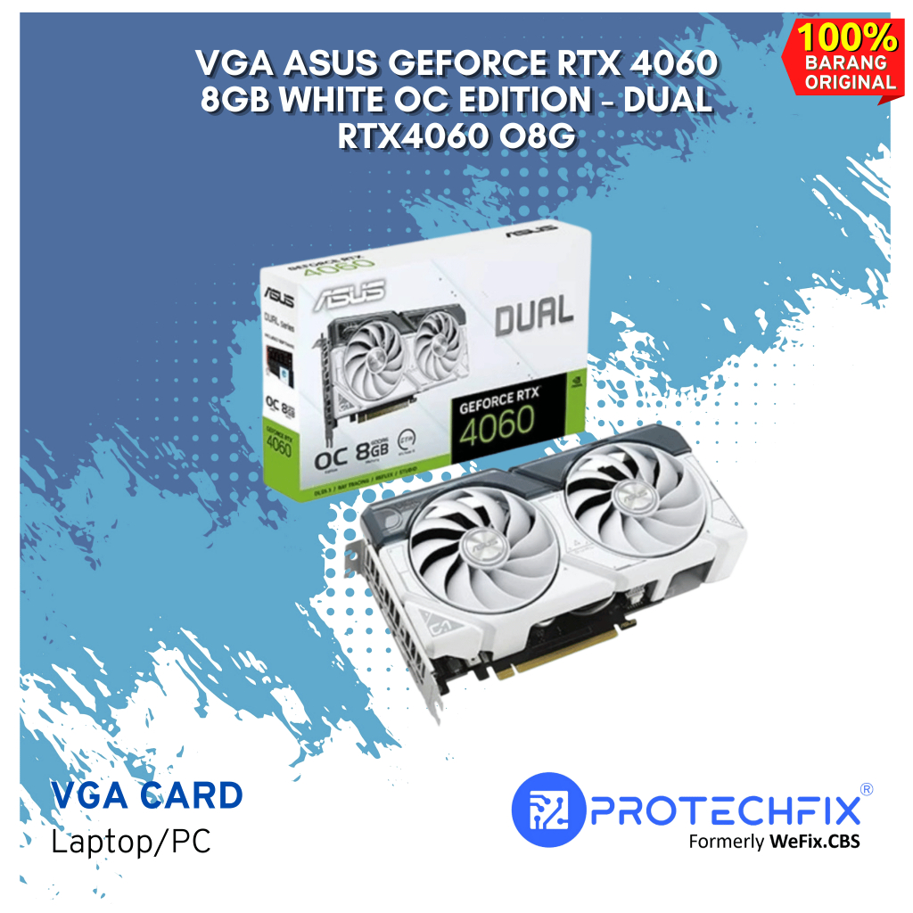 VGA ASUS GEFORCE RTX 4060 8GB White OC Edition - DUAL RTX4060 O8G