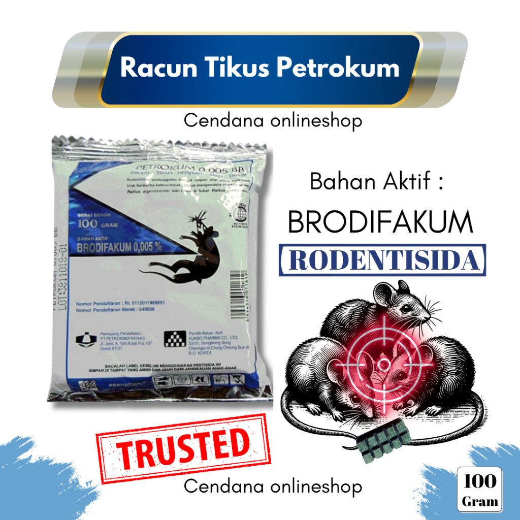 Racun Tikus Petrokum Original 100gr | Basmi Hama Tikus Ampuh