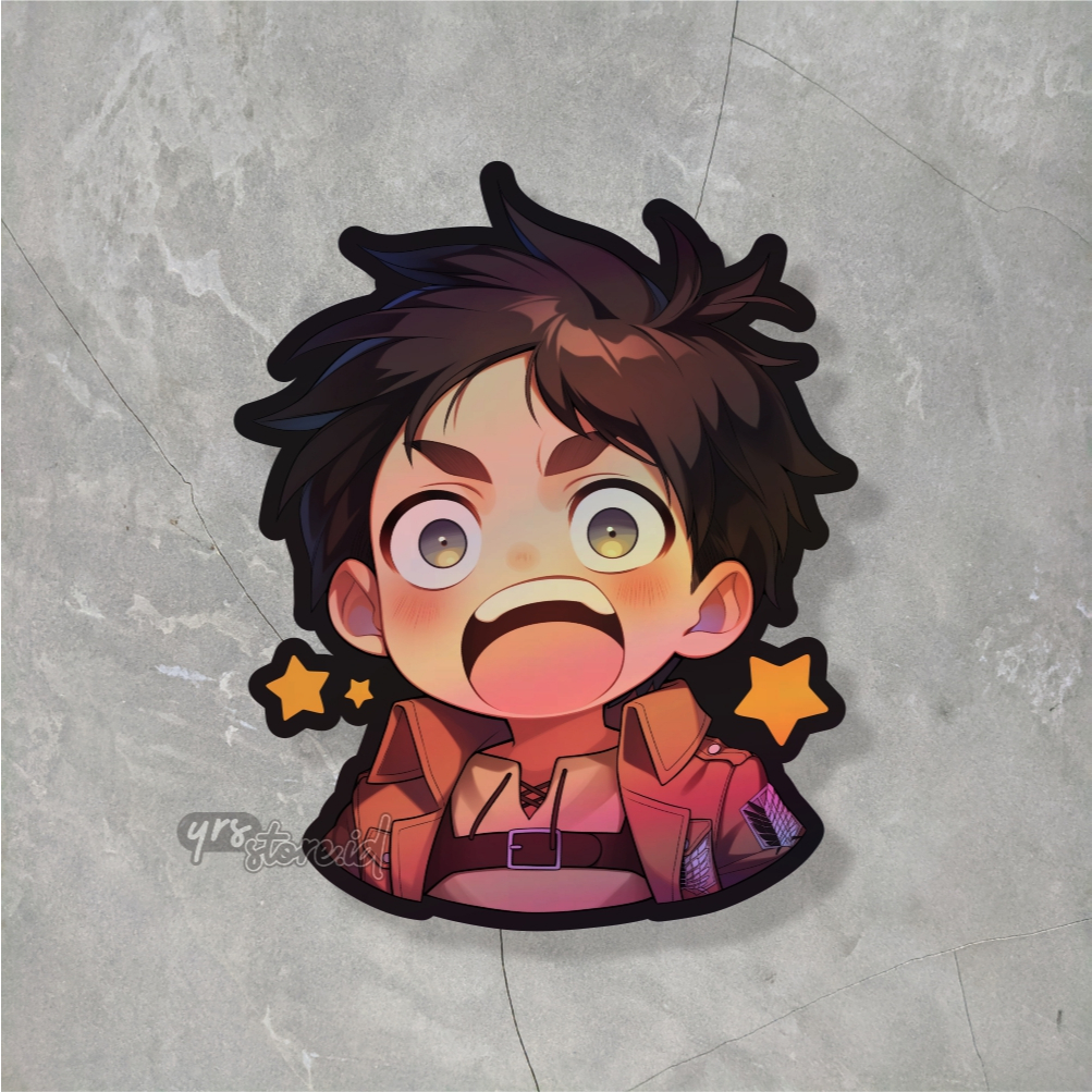 

Sticker Anime Hologram Aot Levi Ukuran +- 7x 5,7 cm sticker case hp laptop dll murah