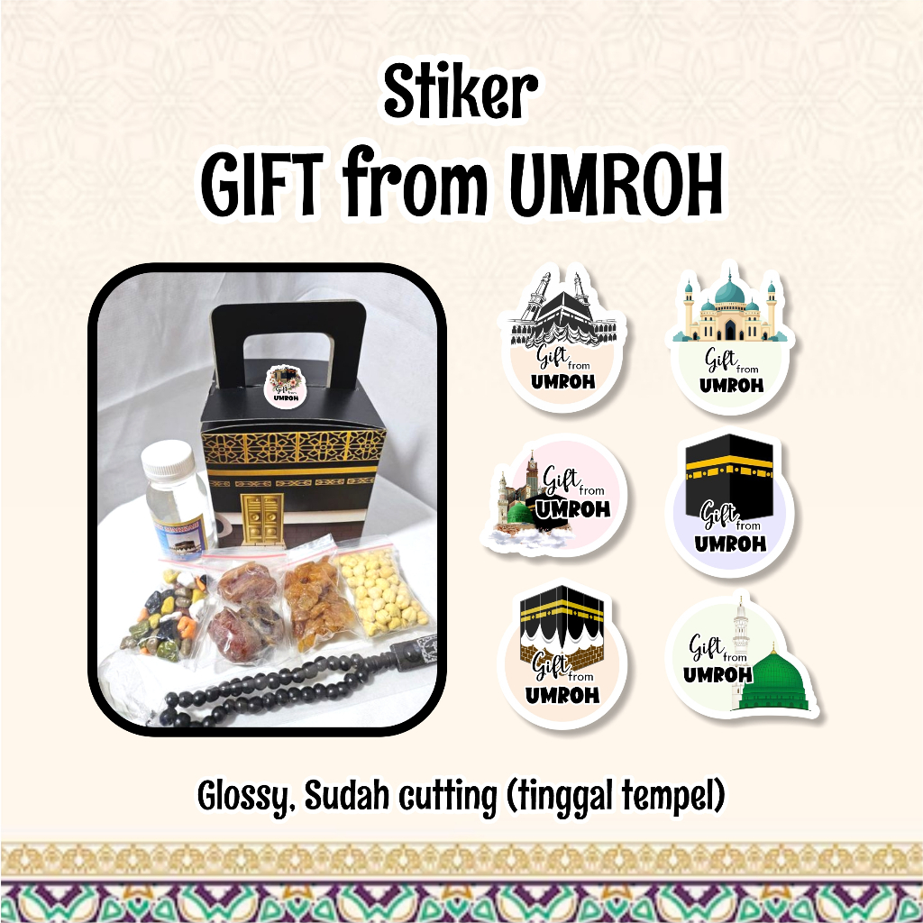 

Stiker Gift from Umroh Hadiah dari Umroh Souvenir Umroh FREE CUSTOM TULISAN