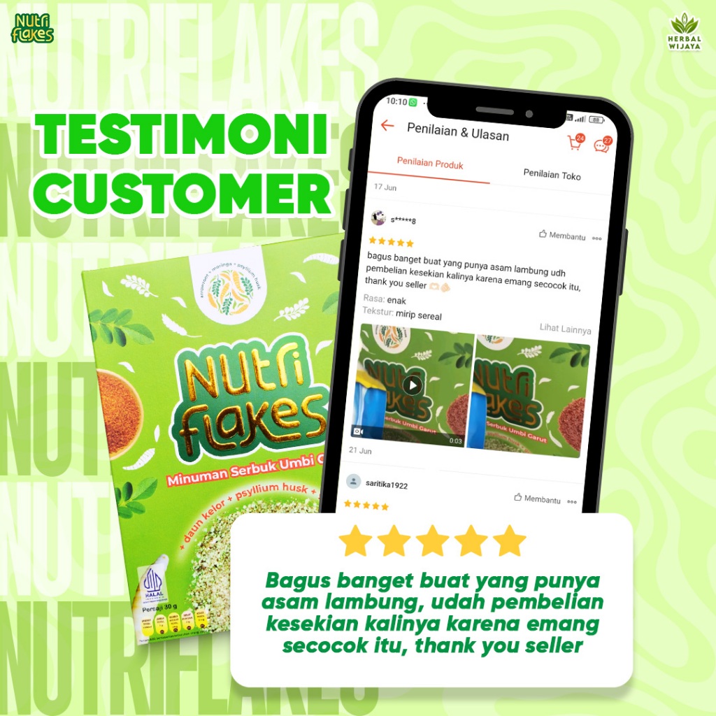 

Maknyuss1 Nutriflakes 2 Box Sereal Umbi Garut Mengatasi Asam Lambung Gerd Akut Pada Pria Wanita