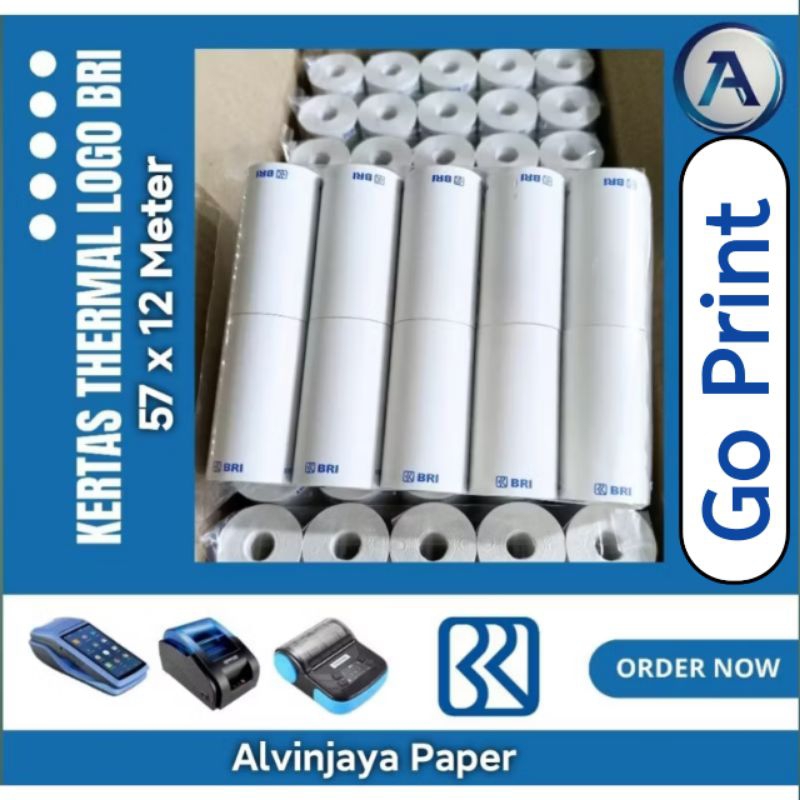 

Paket 10 Roll Original Go Print/PMM Kertas EDC Logo BRI 57x33