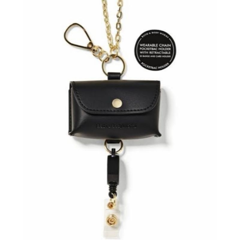 BBW WEARABLE METAL LANDYARD WITH KEYRING SNAPCASE CHAIN ID CARD WITH RETRACTABLE ID BADGE AND CARD H