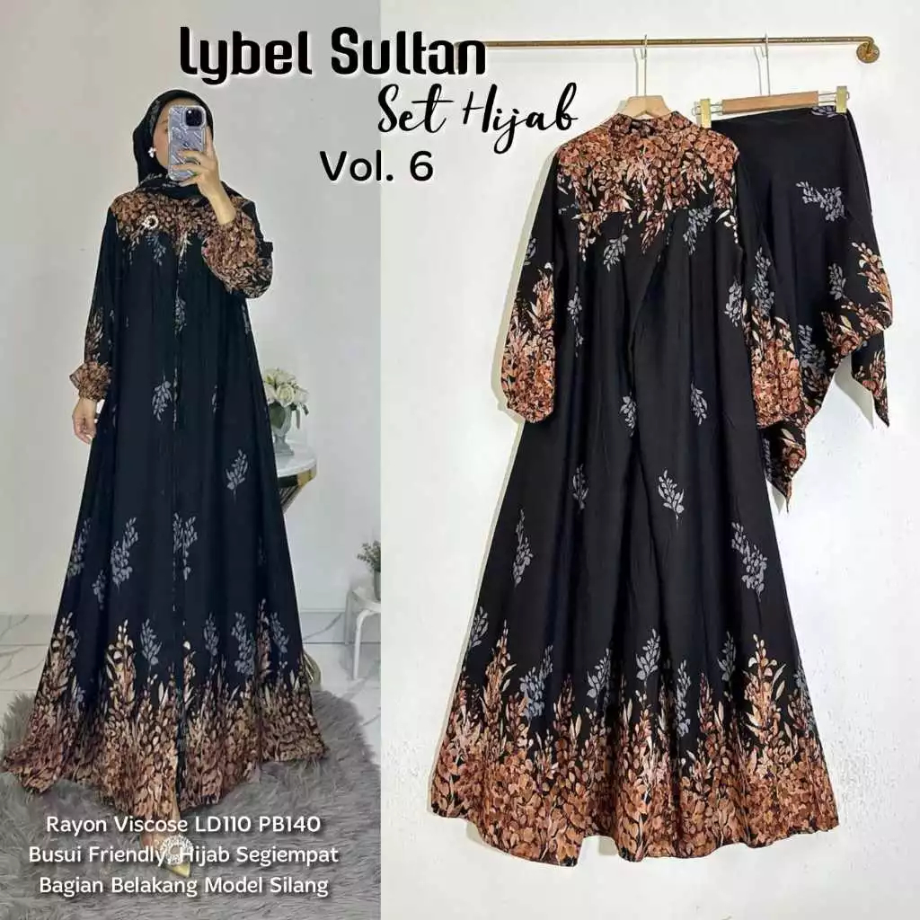 LYBEL SULTAN SET HIJAB | GAMIS LYBEL SET HIJAB MOTIF BATIK MODERN