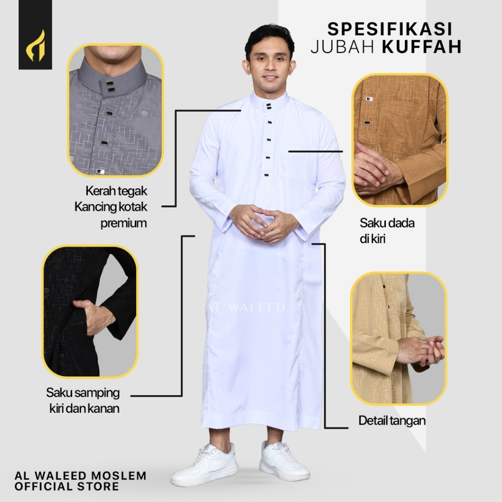 JUBAH PRIA KUFFAH OBLONG LENGAN PANJANG EXCLUSIVE
