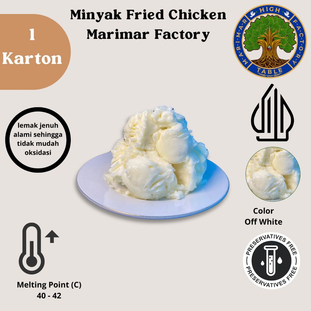 

Minyak Padat Khusus Fried Chicken Ala Marimar Factory 1 Karton