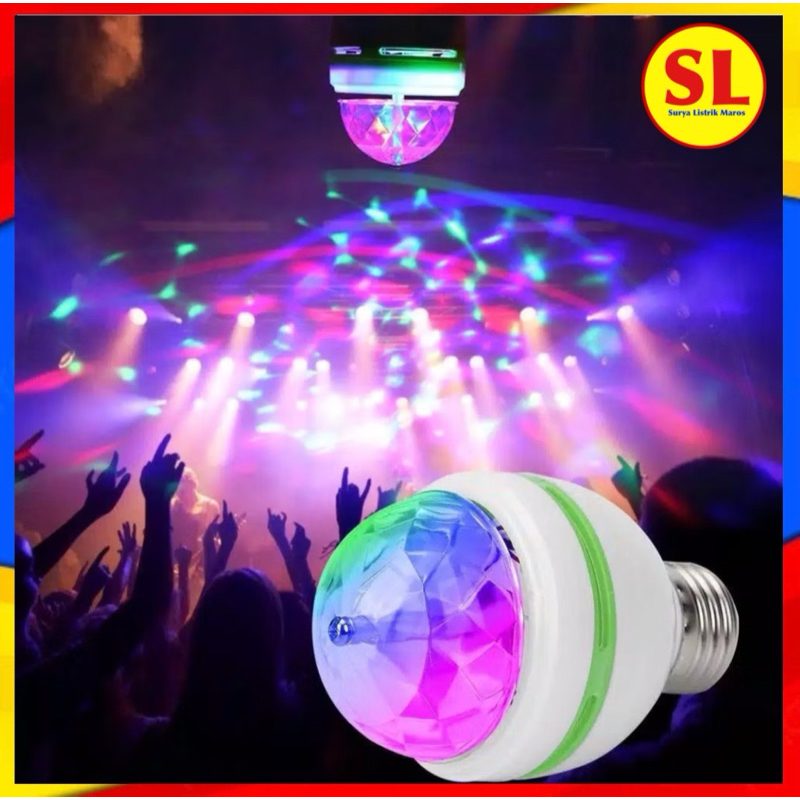 (DUGEM LAMP ) LAMPU DISCO PUTAR LED 3 WATT