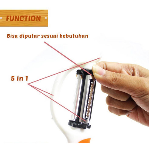 Roto Peeler 5in1 Parutan Pengupas Penyerut Buah Sayur