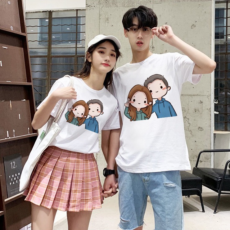 Kaos Couple/Keluarga - COUPLE PAKAI HODIE BIRU - T-Shirt S/M/L/XL/XXL BIG SIZE Jumbo