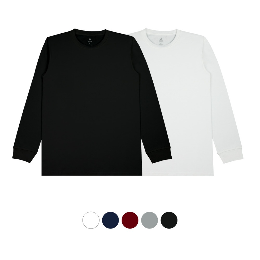 3Second Kaos Polos Monochrome Basic Lengan Panjang Regular Fit Katun 30s OL-CF760425