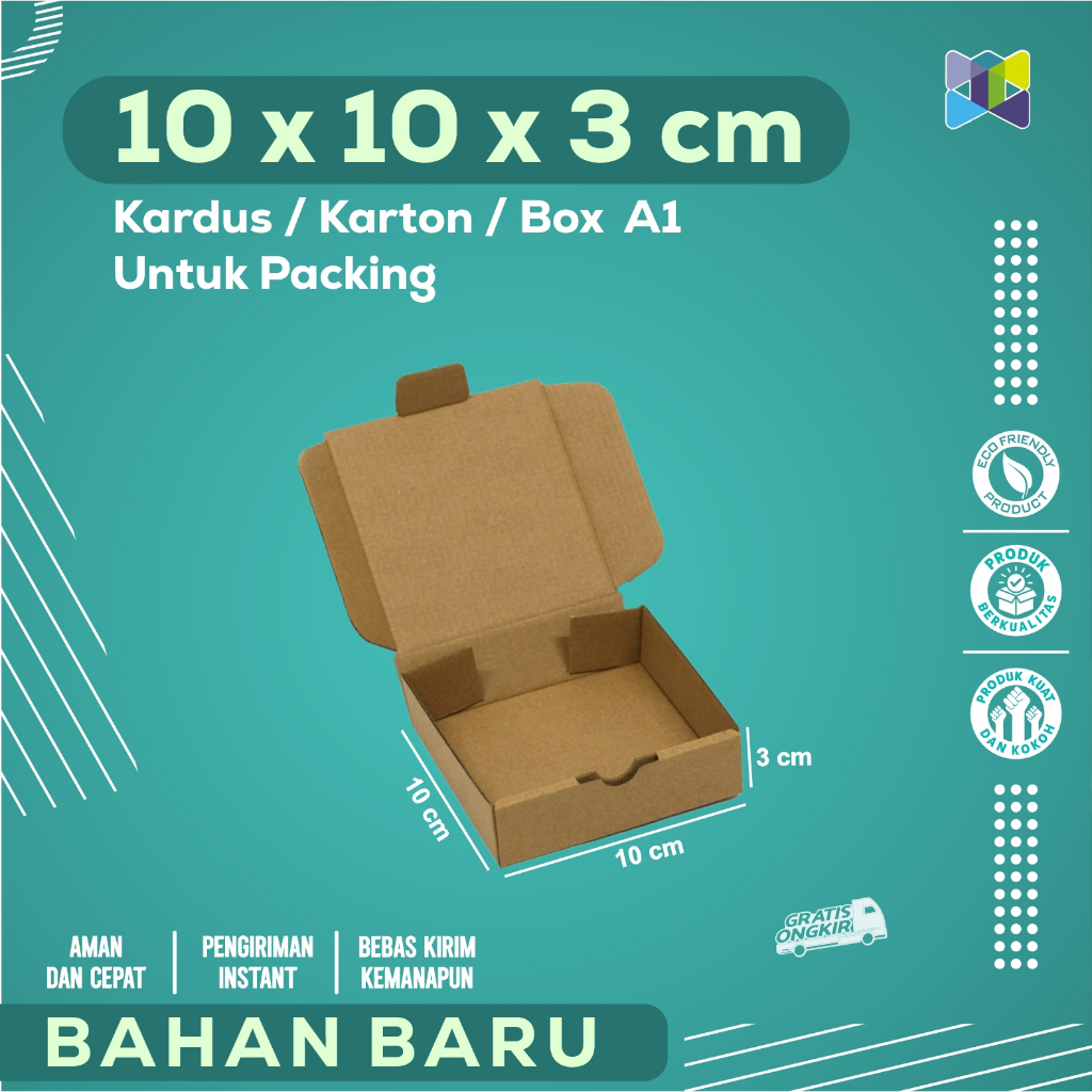 

Box Die Cut 10x10x3 / Kardus Packing / Box Hampers