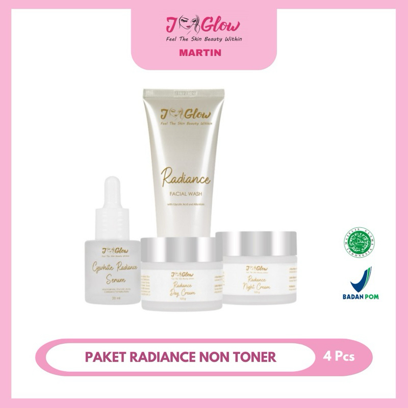 JGLOW - Paket Radiance Super Whitening Non Toner (Perawatan Kulit Wajah Kusam)- 4pcs