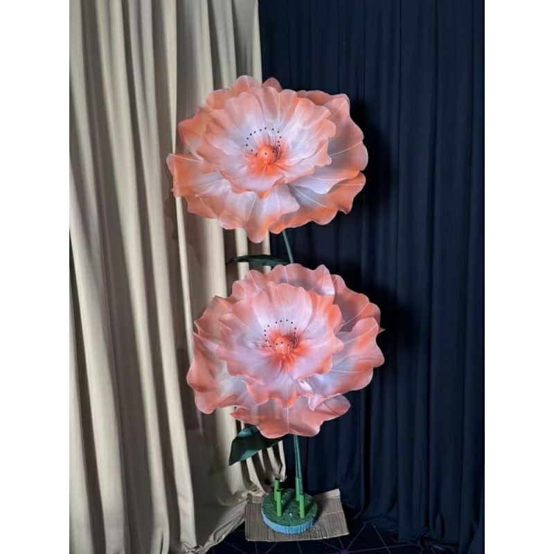 Giant Flower Gradasi Bunga Hiasan Kain Organza Kelopak Besar Jumbo Dekorasi 80cm