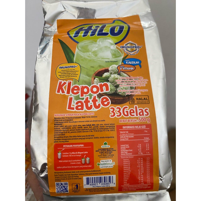 

Hilo Klepon Latte Refill 500 gram