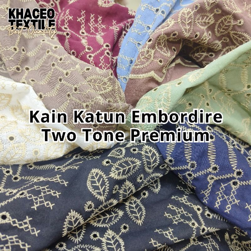 PROMO Kain Katun Bordir Premium/Kain Katbol Premium/Kain Katun Bordir Putih