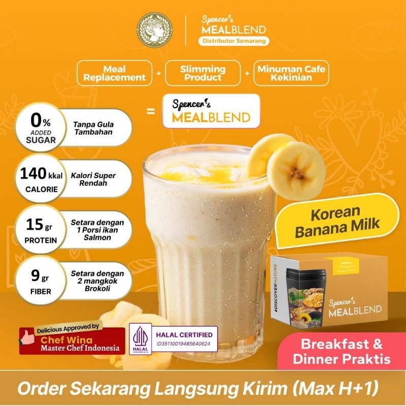 

Spencer's MealBlend - Korean Banana Milk - Slimming Multigrain Drink - Meal Replacement Solusi Sehat Langsing