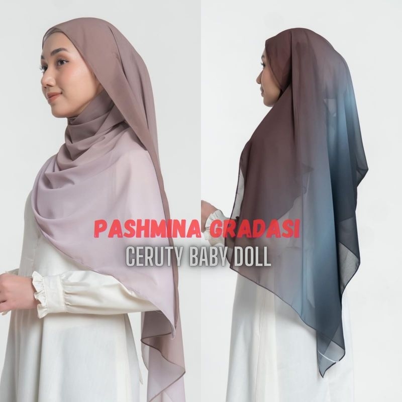 PASHMINA GRADASI/ PASHIMNA OMBREE/ PASHMINA GRADIENT PASHMINA GRADASI CERUTY