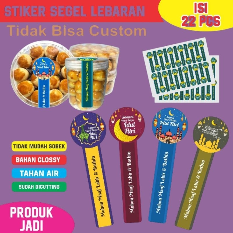

(ISI 22 pcs) STIKER Lebaran segel toples kue idul fitri