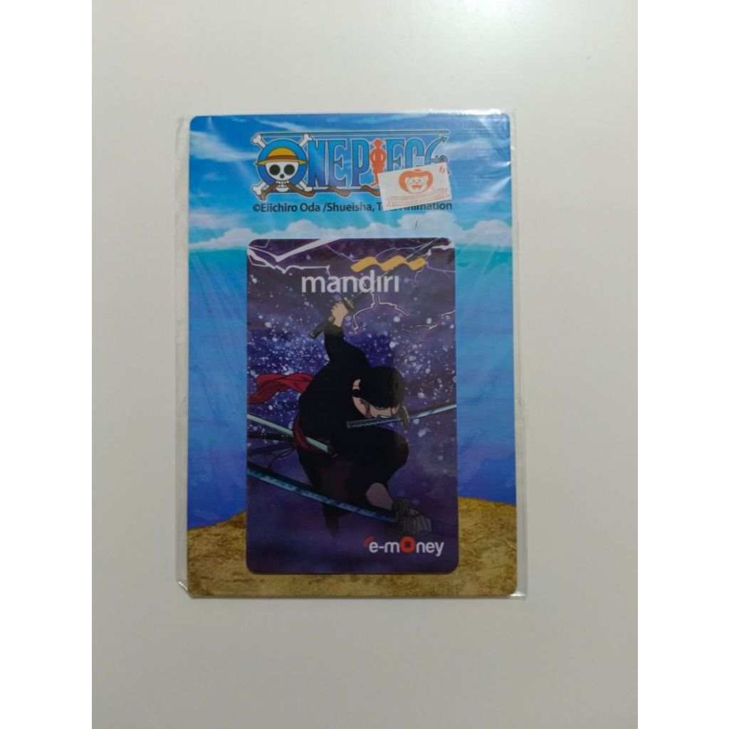 Mandiri Emoney Etoll card asli bukan custom edisi ONE PIECE ZORRO