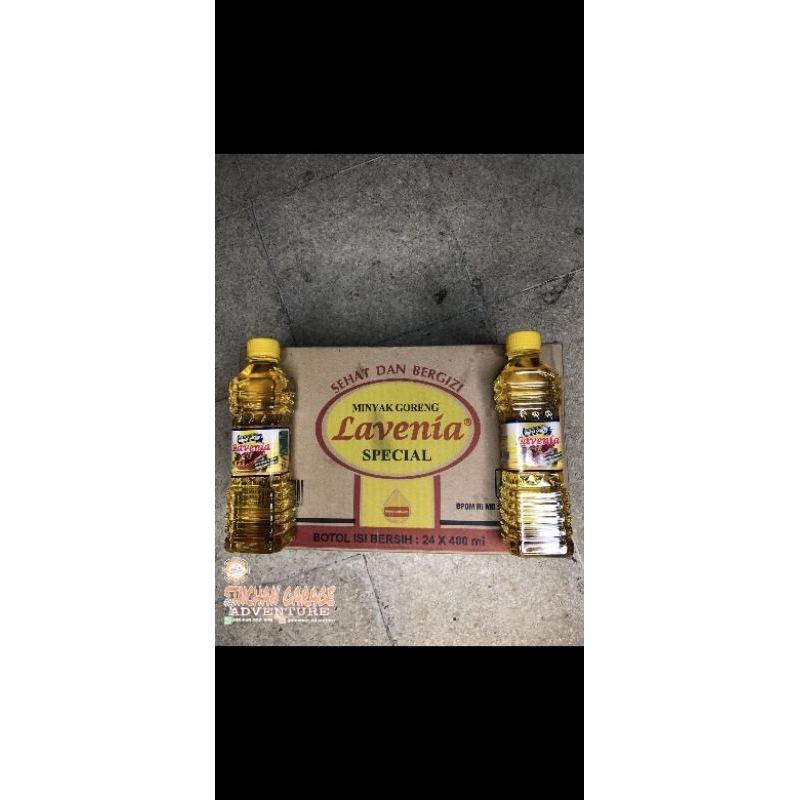 

minyak goreng 400ml kemasan botol lavenia 12pcs
