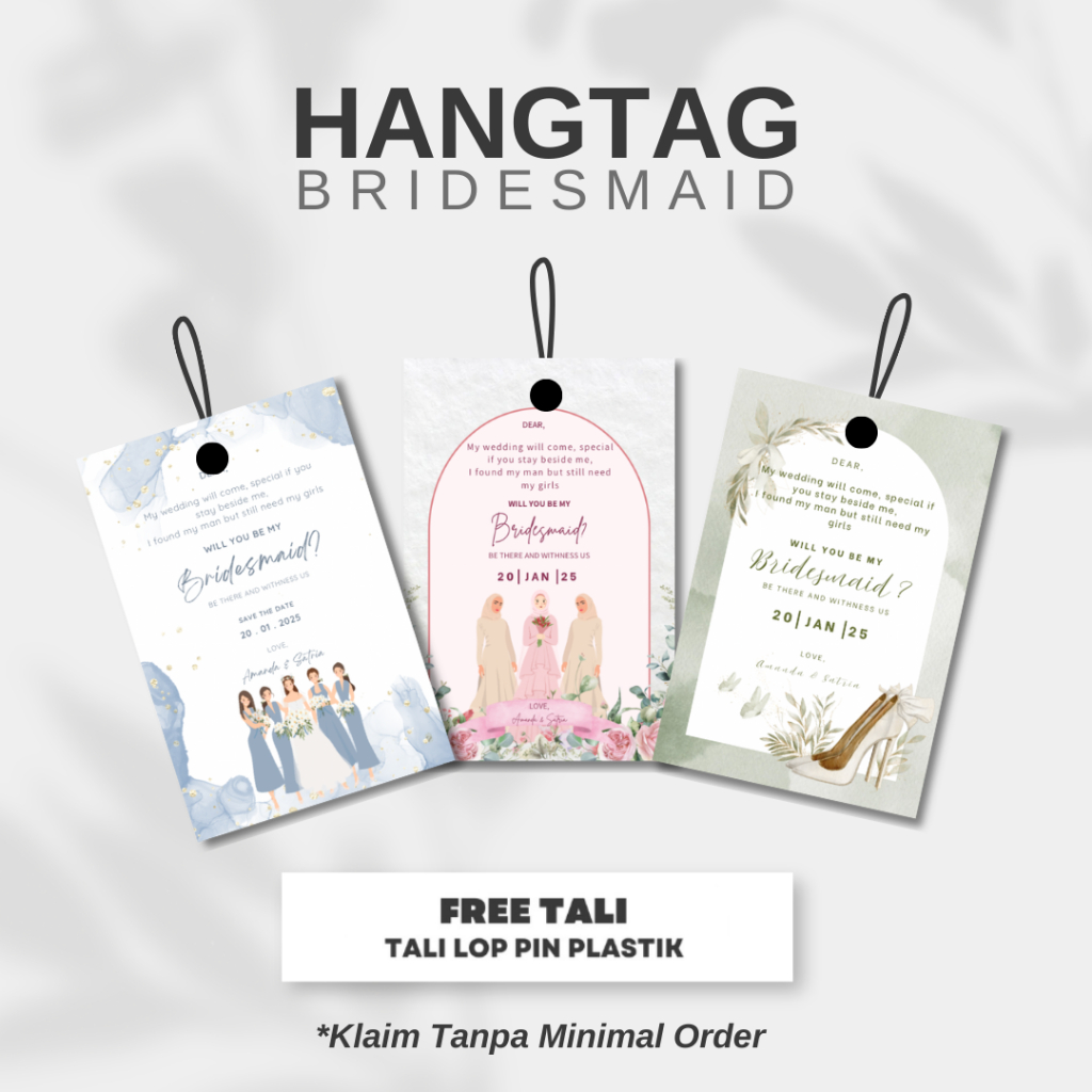 

YOUR SPECIAL GIFT Hangtag Bridesmaid Hangtag Bridesmaid Custom