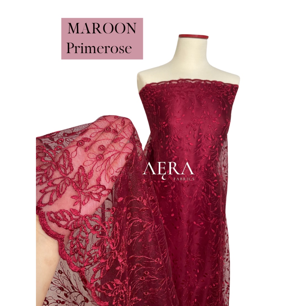 KODE U7V 5 meter Kain Tile Etnik Tile Sapto Bahan Brokat Kebaya MAROON