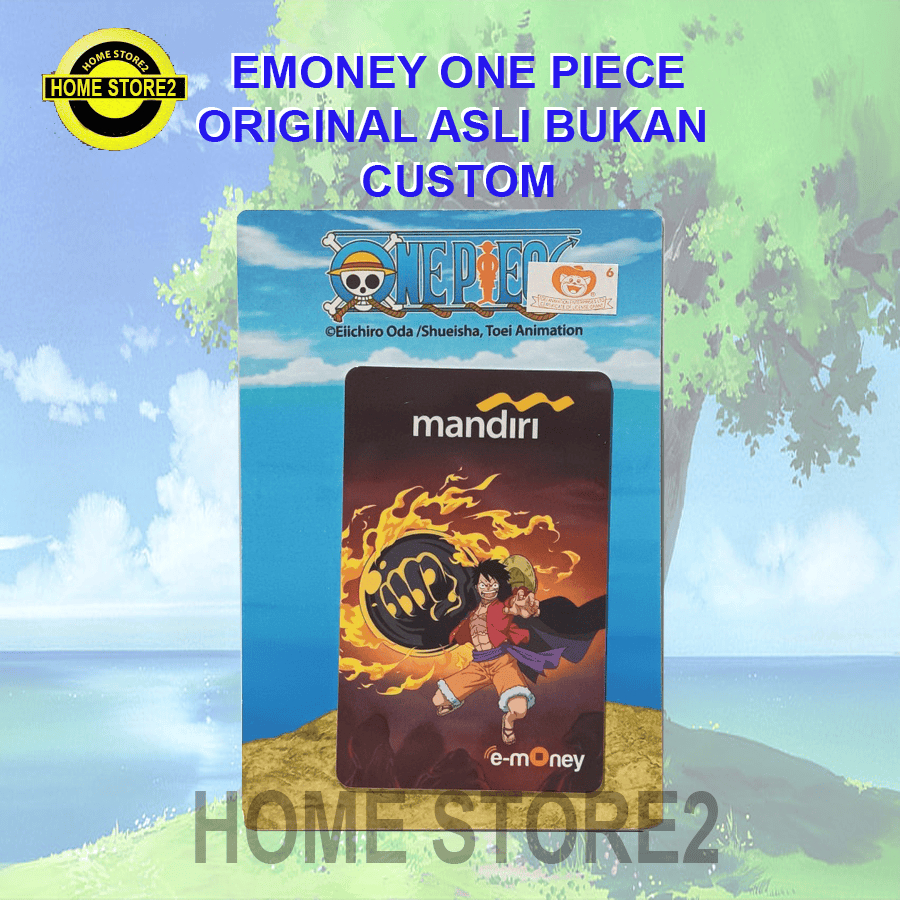 EMONEY CARD MANDIRI ORIGINAL ASLI BUKAN CUSTOM EDISI ONE PIECE ONIGASHIMA LUFFY