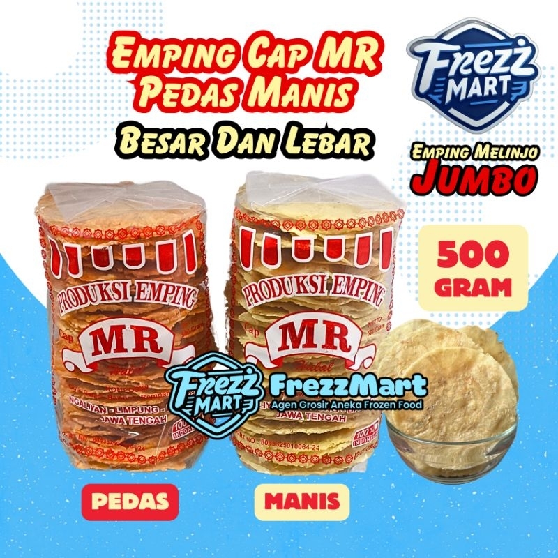 

Kerupuk Emping Melinjo Cap MR 500gr Besar Jumbo Pedas Manis Keripik Belinjo Asli Produksi Limpung