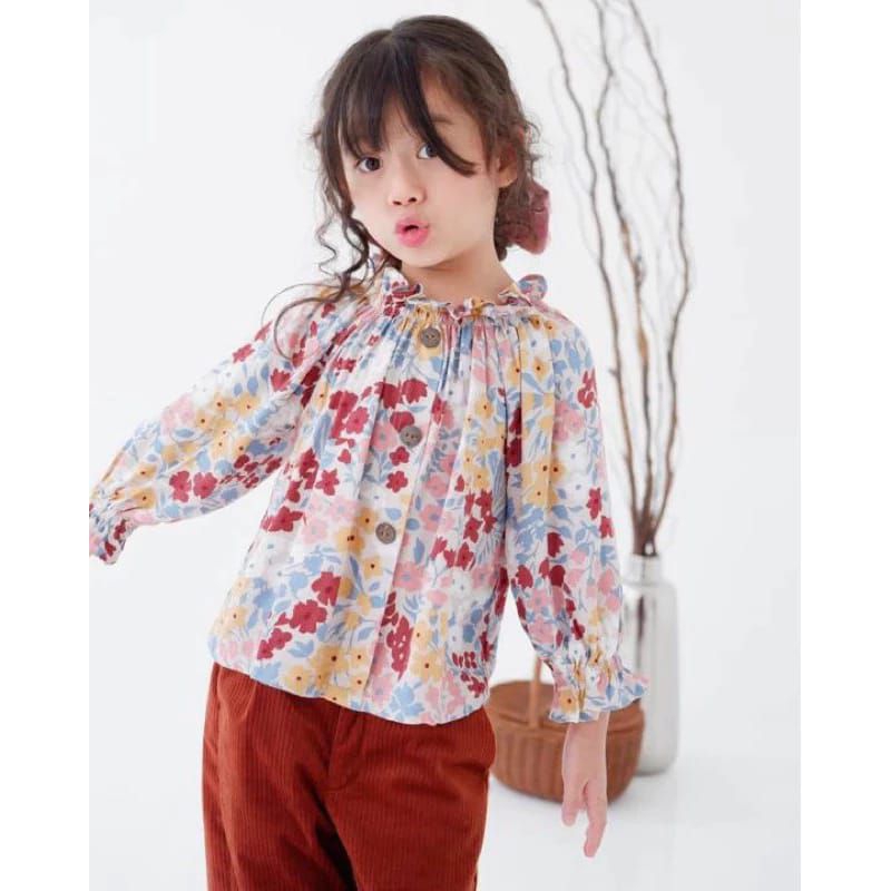 BLOUSE SABRINA 1-6 TH Atasan Anak  Lengan Panjang Motif Baju Anak Perempuan Rayon Motif fashion