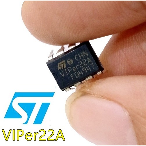 IC Viper22A Viper 22A / 20A / 12A Low power OFF-line SMPS primary switcher Komponen Viper22A Viper20