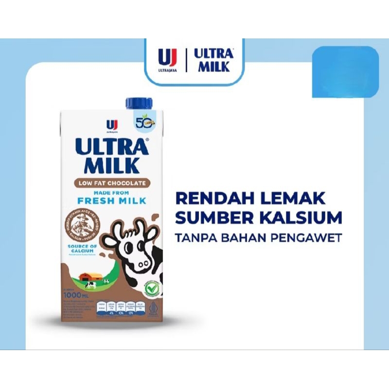 

Ultra Milk Susu UHT Low Fat Chocolate - 1000 ml