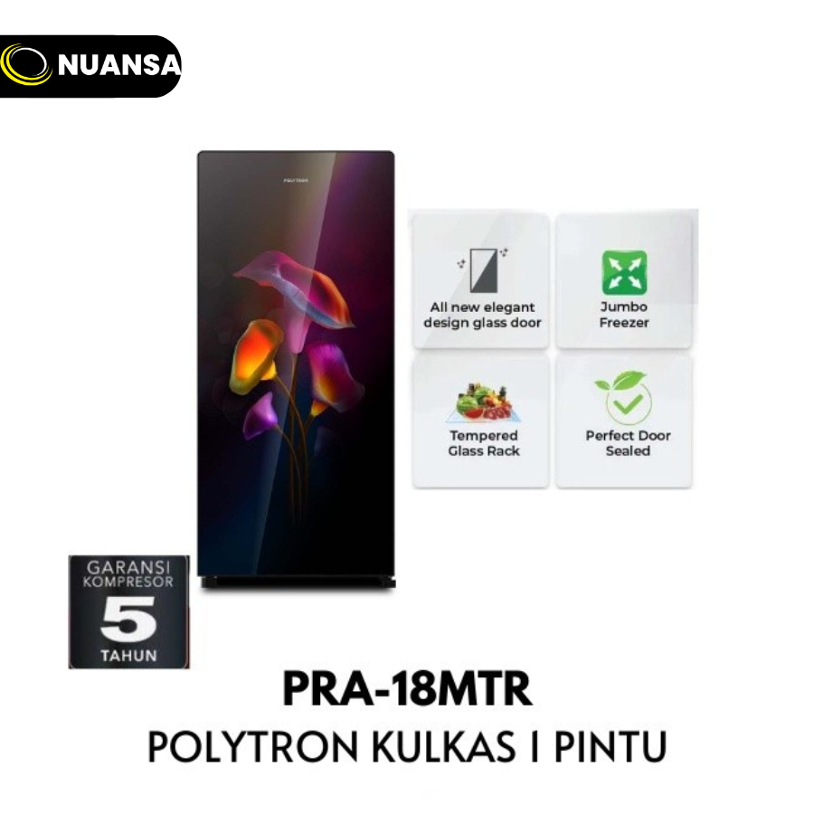 POLYTRON Kulkas 1 Pintu 180 Liter PRA-18MTR - Nuansa Elektronik Denpasar