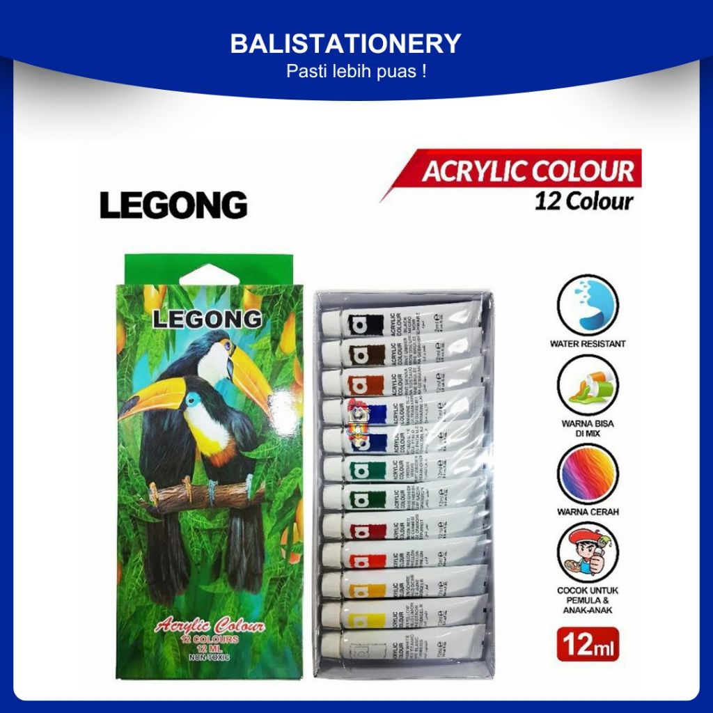 

Cat Acrylic Legong Pop1 12 warna