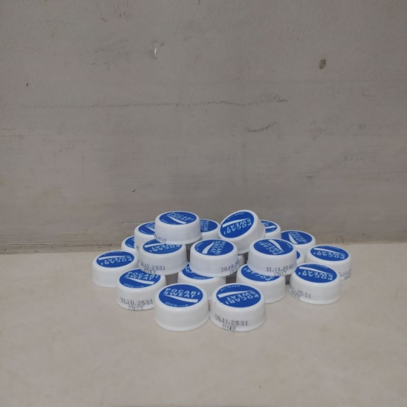 100pcs Tutup Botol Plastik Pocari Sweat Ukuran Kecil Bekas Bersih