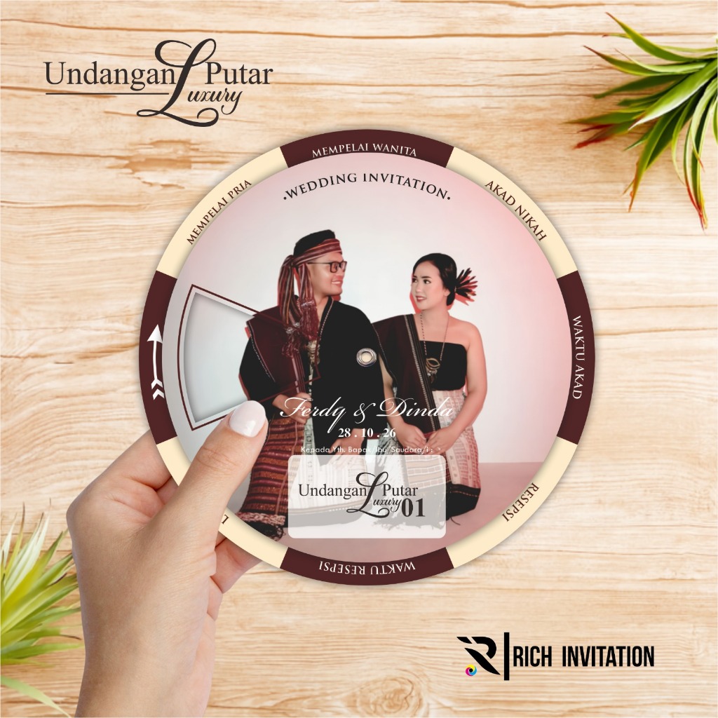UNDANGAN PERNIKAHAN UNIK MEWAH - UNDANGAN AESTHETIC PERNIKAHAN - UNDANGAN NIKAH LUXURY PUTAR