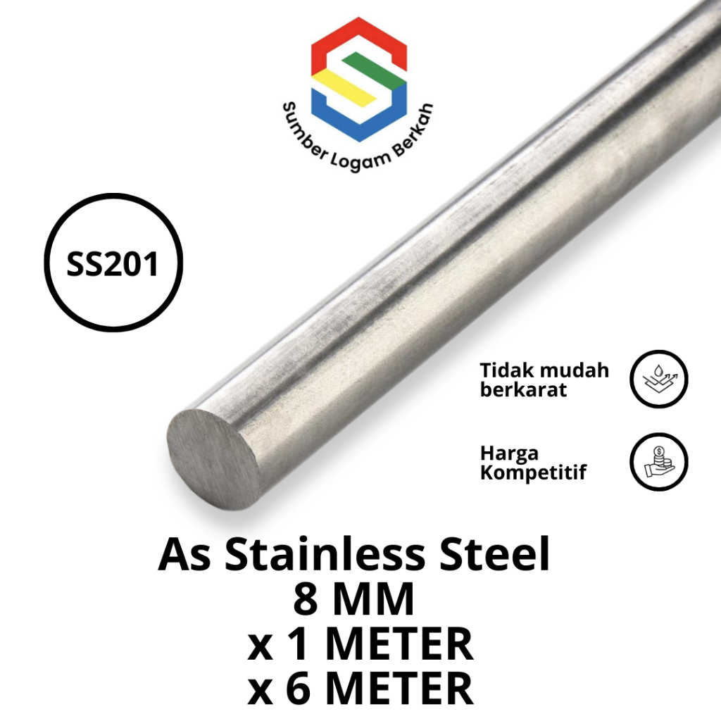 as 8 mm stainless steel 201