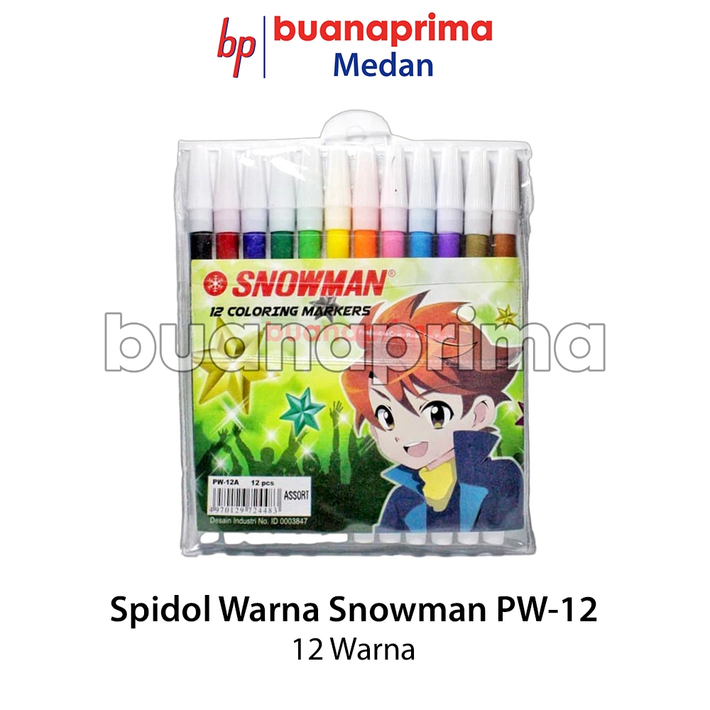 

Spidol 12 Warna SNOWMAN PW-12 Warna warni Sekolah