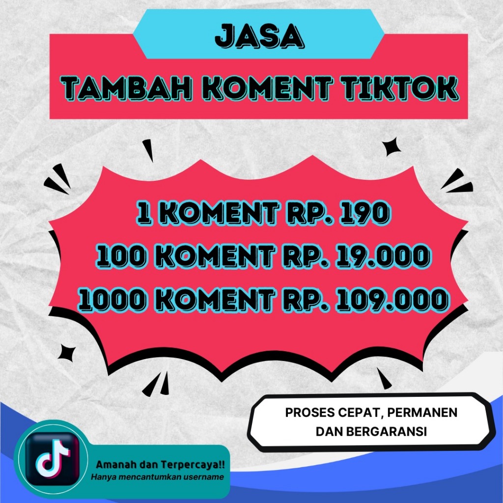 Jasa tambah Komen Tiktok Permanen