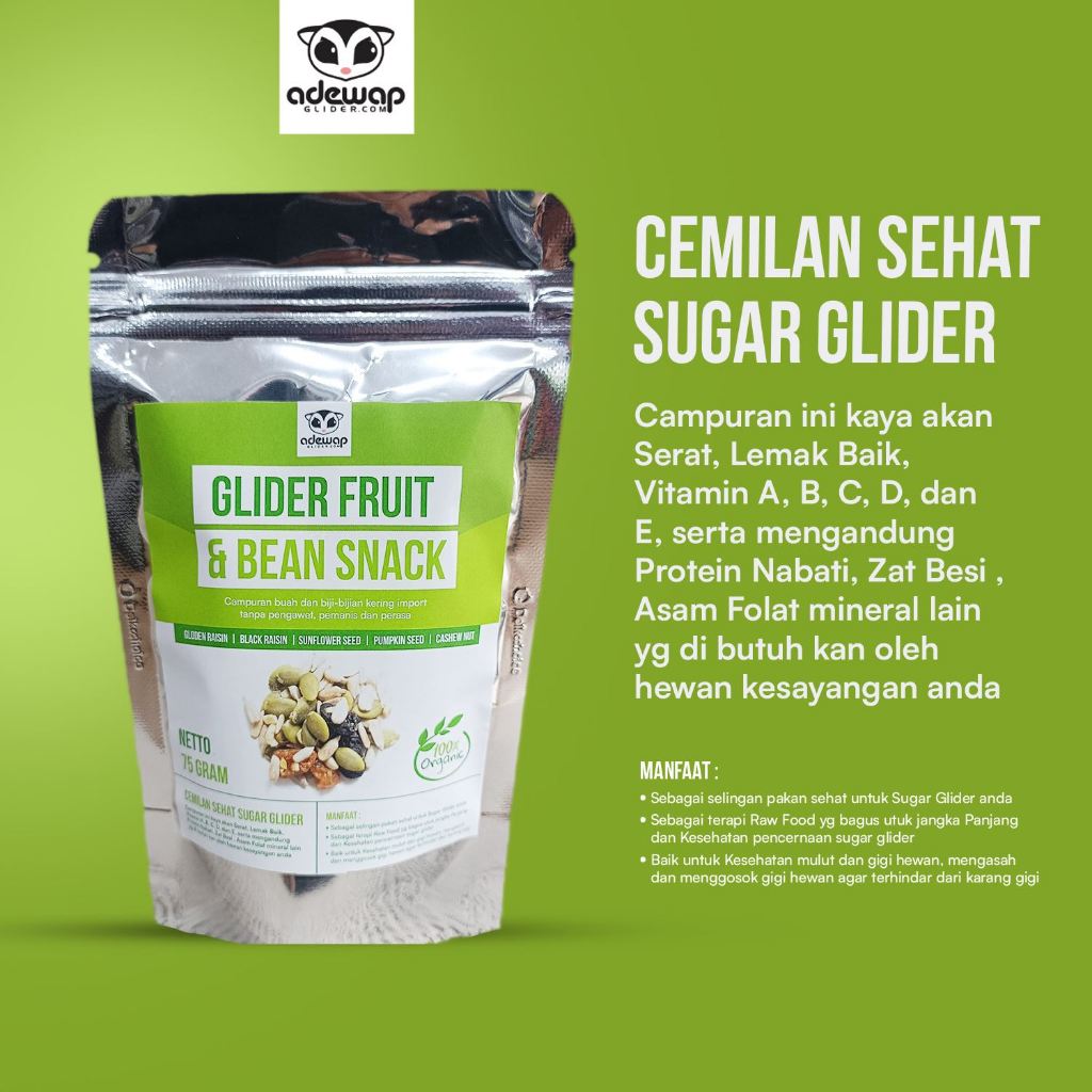 ADEWAP GLIDER Glider Fruit n Bean - Snack Buah Dan Kacang Sugar Glider