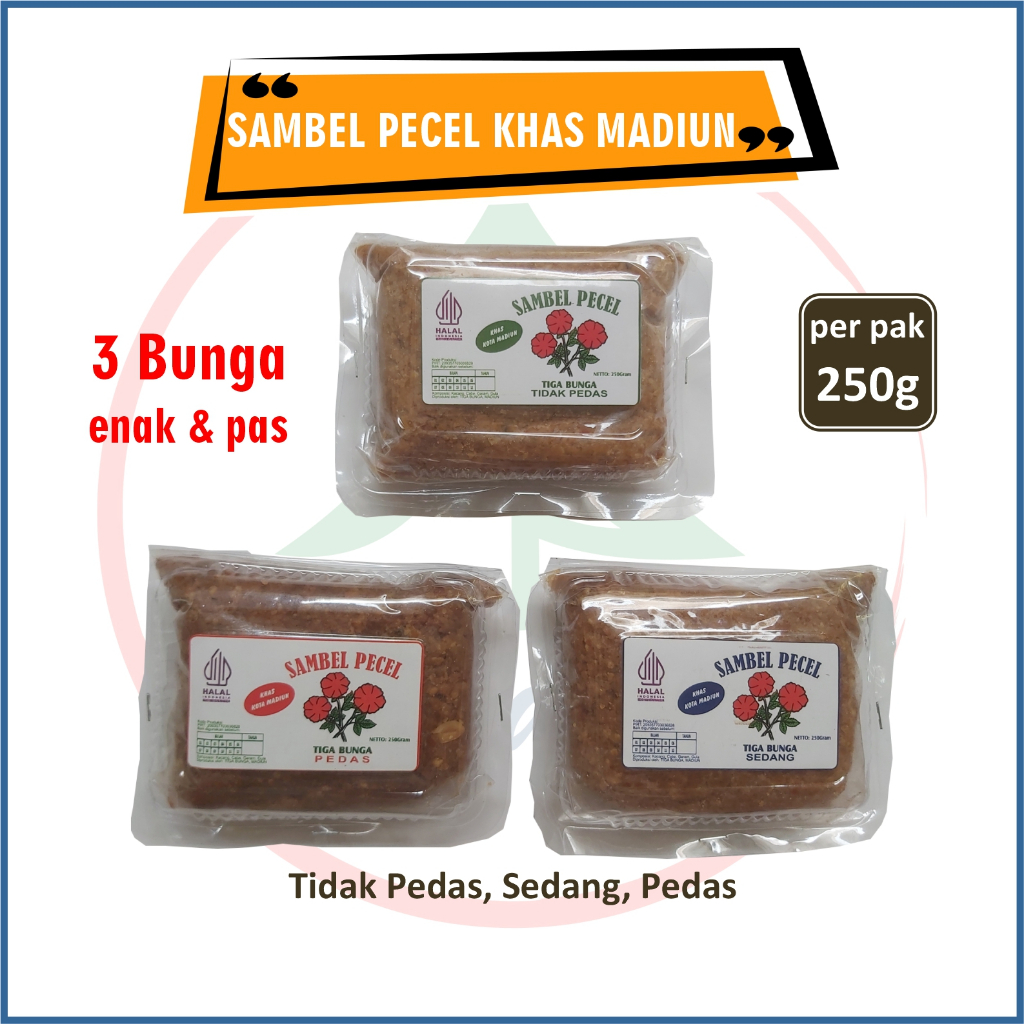 

Sambel Pecel Khas Kota Madiun Cap Tiga Bunga 250 gr Enak & Pas