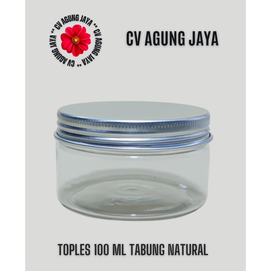 Toples 100 Ml Plastik Tabung  Natural Tutup Alumunium  / Toples / Toples Plastik / Toples Tutup Alum