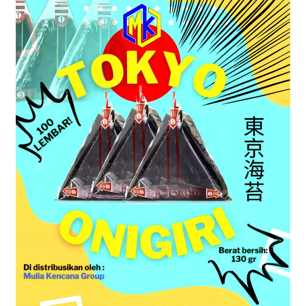 

NORI ONIGIRI TOKYO/ NORI WRAPPER / NORI TRIANGLE / NORI SUSHI MURAH (RUMPUT LAUT/NORI) 100 SHEETS SETARA NORI ONIGIRI TOKINORI GRADE A