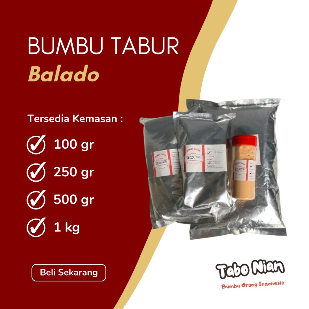 

Bumbu Powder Tabur Balado Untuk Aneka Masakan