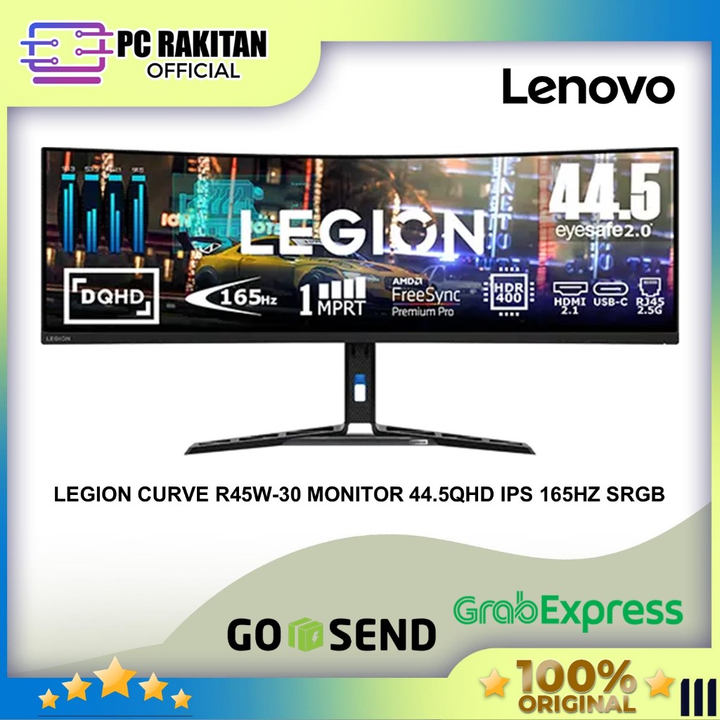LENOVO LEGION CURVE R45W-30 MONITOR 44.5QHD IPS 165HZ SRGB 3Y